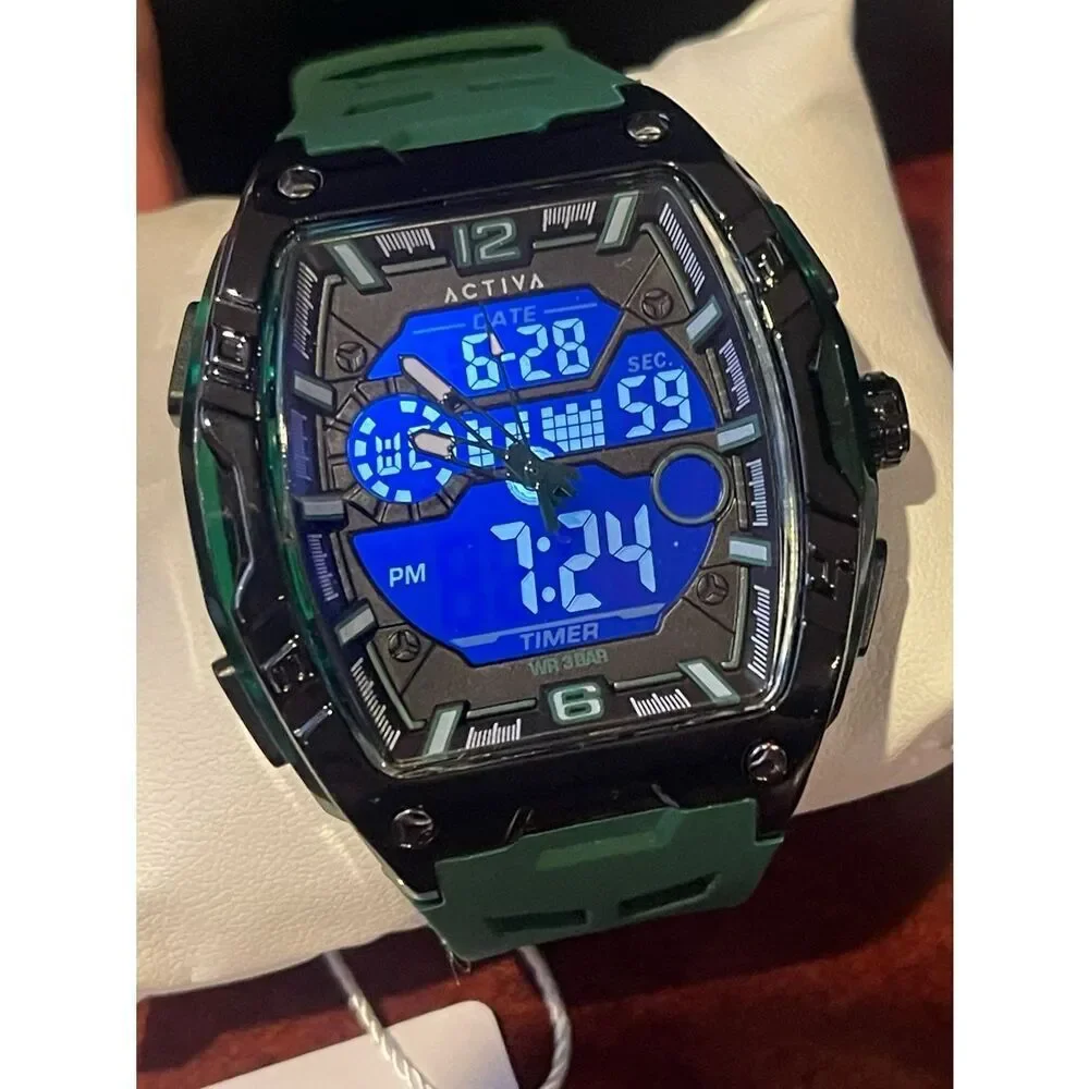 Actival Venzis X Invicta Digital Men's Watch - 50mm. Army Green (ACW8131-003)